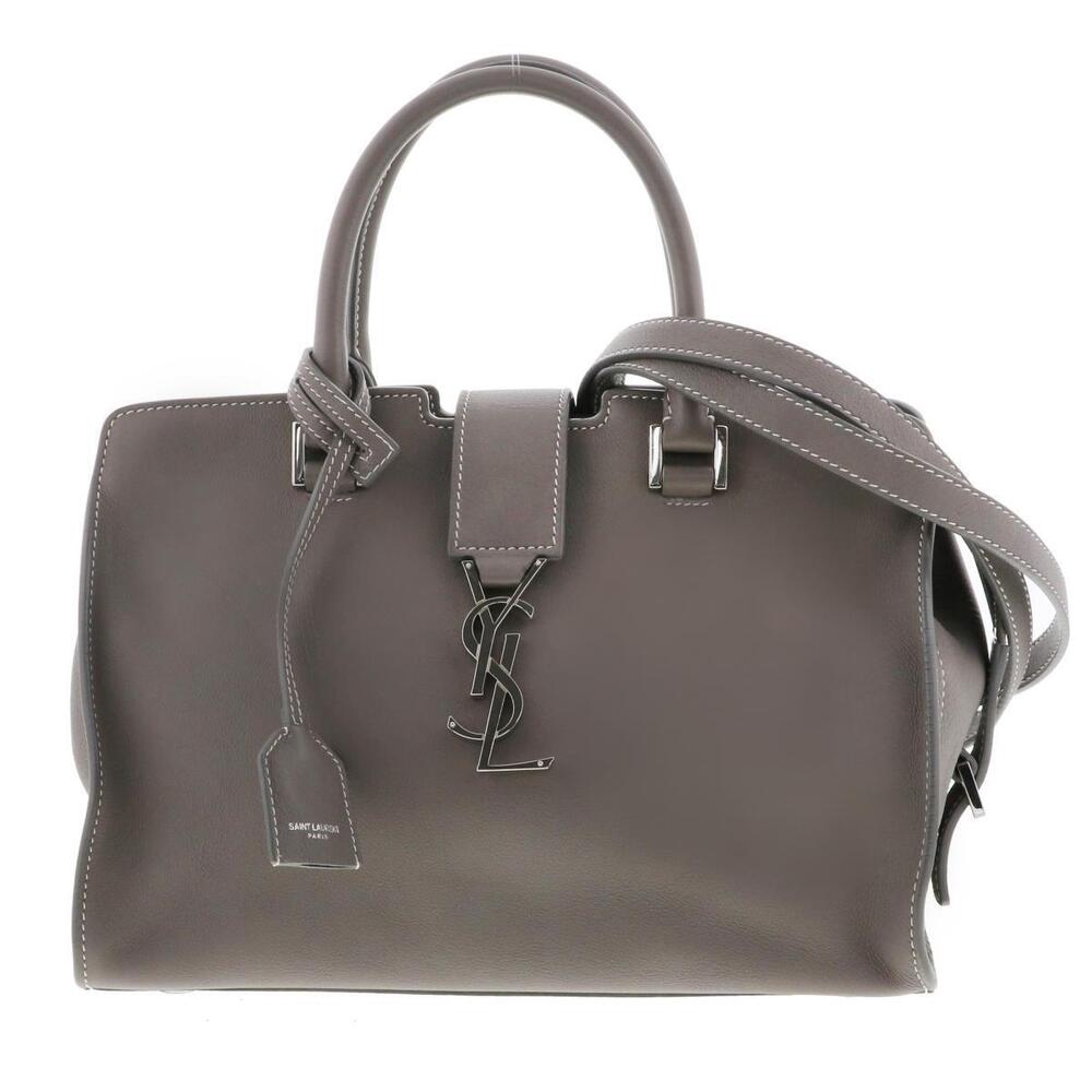 SAINT LAURENT Baby Cabas Bag Handbag Gray AB